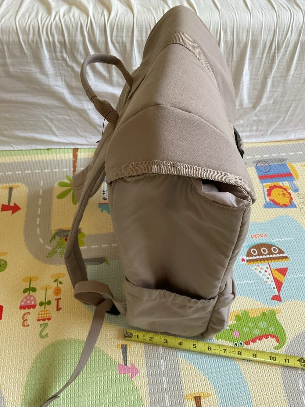 K-Way Beige  Backpack with Front Zip Pocket easily unisex